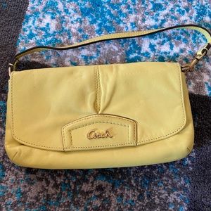 Leather wristlet with strap